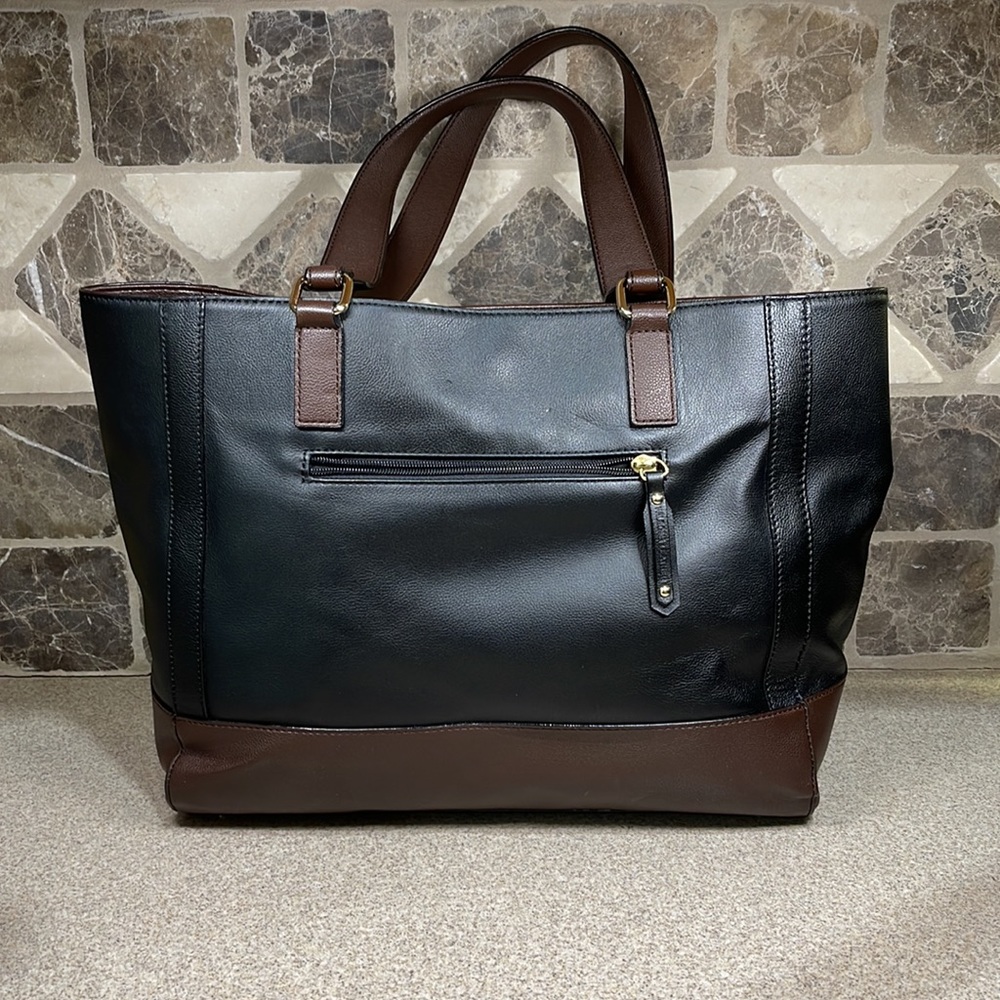 Wilson’s Leather onyx/brown  PURSE 14” wide x 10” Tall.